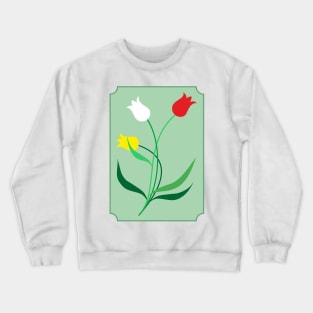 Spring, tulips in 3 colors Crewneck Sweatshirt